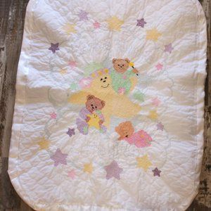 Hand Made Embroidery Embroidered Baby Blanket Quilt Twinkle Twinkle Little Star